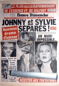 SYLVIE VARTAN JOHNNY HALLYDAY: Large Format Press Cut RARE 1974_CLIPPIN - Picture 1 of 2