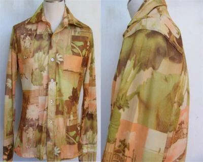 Love Story Romance Picture Shirt M 60s 70s Courtship Wedding Honeymoon Photos - Image 1 of 4