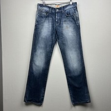 Hugo Boss Orange Jeans Mens 33x32 Blue Denim Straight Leg Regular Fit Casual