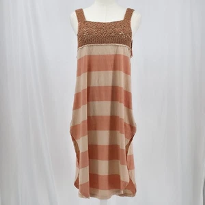 Modern Bohemia Free People We The Free Sayulita Dress XS Stripe Crochet Linen - Picture 1 of 10