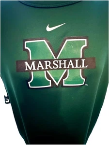 Marshall Thundering Herd Nike Dri-Fit Short Sleeve Shirt Men's Green Used - Picture 1 of 4
