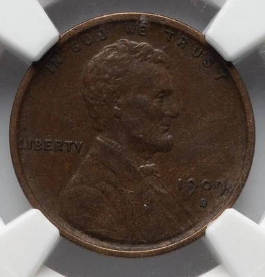 1909-S VDB Lincoln Wheat cent 1C penny - NGC VF35 -Graded by NGC - Image 1 of 4