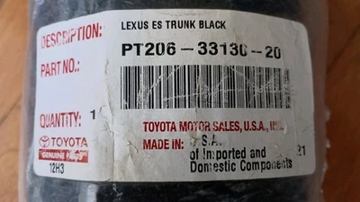 Alfombrilla maletero original Lexus ES350 (2013-2018) OEM (Negro) PT206-33130-20 Foto 1 de 4