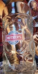 Vintage Mother’s Pizza Pasta Restaurant Beer Stein Mug – Heavy Glass Barware - Picture 1 of 1