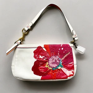 Coach Y2K White Leather Suede Red Poppy Demi Pouch Schultertasche 9291 China - Bild 1 von 11