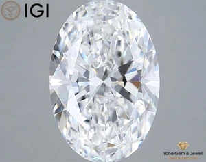5.00 CT. Perfect Oval Shape D VVS2 Clarity Lab Grown CVD Diamond IGI Certificate - Picture 1 of 9