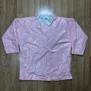 Chaqueta de Lluvia Vintage Anaïs Anaïs Cacharel Vinilo Rosa/Blanco Retro - Hecha en Taiwán - Imagen 1 de 23