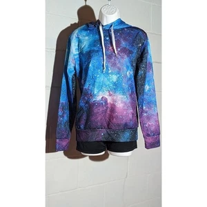 Galaxy Hoodie Pullover Sweatshirt Space Print Kordelzug Kapuze Medium - Bild 1 von 3
