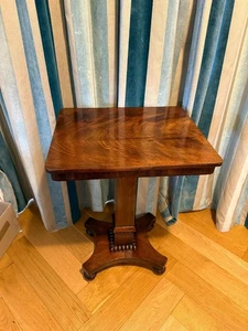 Antique Mahogany Occasional Table  Rectangular Top on Elegant Shaped Base - Picture 1 of 10
