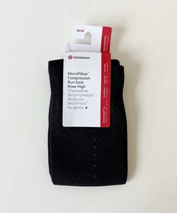 Lululemon Women's MicroPillow Compression Run Sock Knee High Black Medium NWT’s - Picture 1 of 10