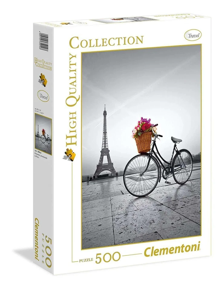 Puzzle Clementoni 500 pezzi Parigi Torre Eiffel bicicletta fiori cm 36x49 - Immagine 1 di 1