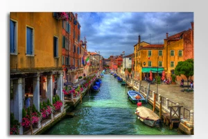 LARGE 36 X 24" UK HANDMADE VIBRANT VENICE ITALY CANVAS WALL ART PICTURE PRINT - Picture 1 of 1