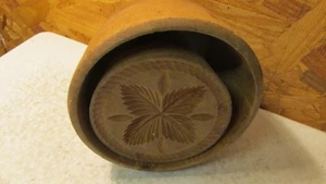 Antique Wood Butter Mold- 4 Petal Flower - Picture 1 of 2