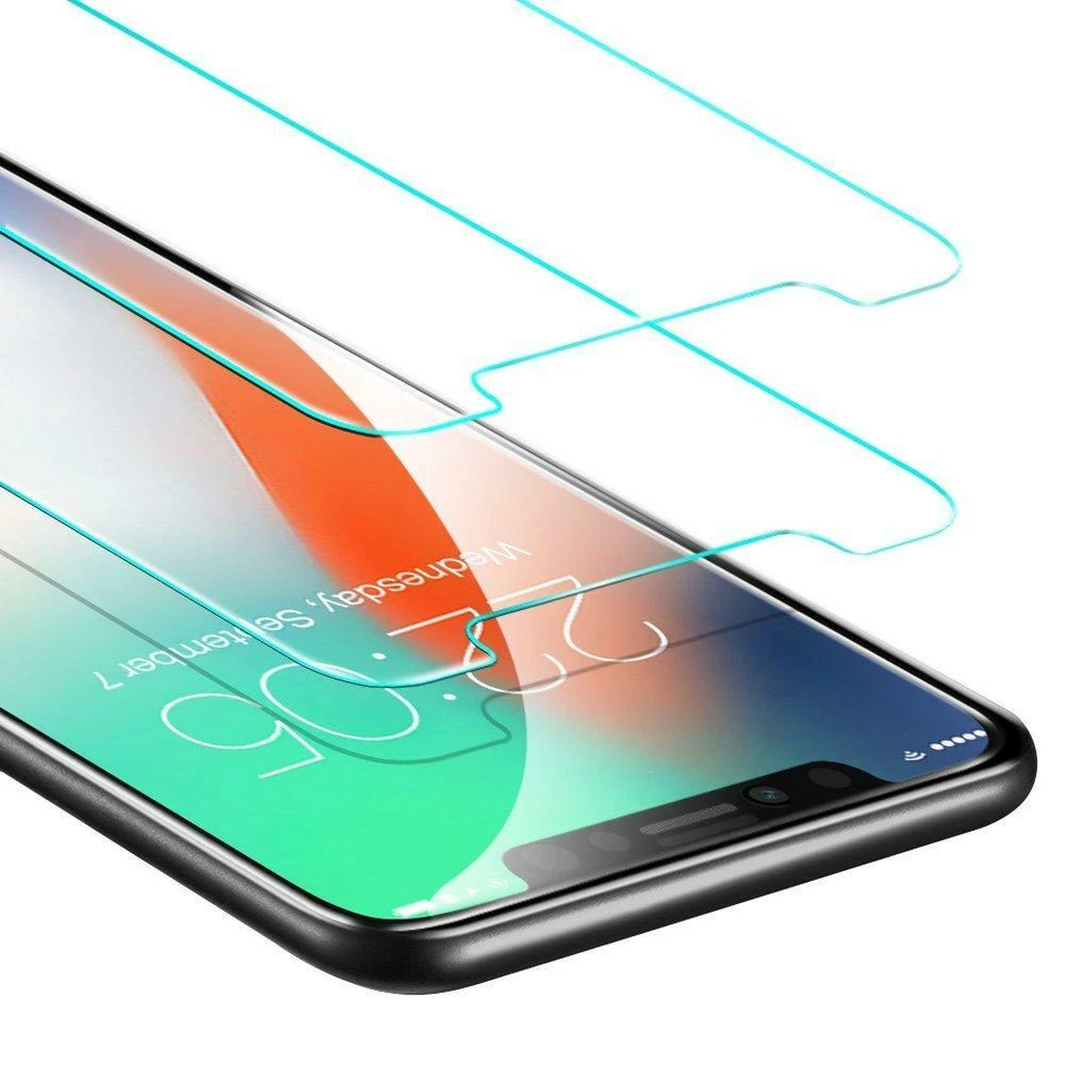 Nuevo paquete de 2 protectores de pantalla de vidrio templado transparente 100 % genuinos para iPhone X Foto 1 de 1