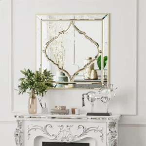 Large Square Wall Mirror Silver Bedroom Bathroom Living Room Decorative Mirror - Picture 1 of 12