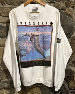 DINOTOPIA Graphic Sweatshirt XL Vintage 90s Fantasy Janes Gurney 1992 - Picture 1 of 14
