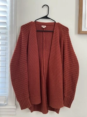 Suéter cárdigan de gran tamaño tejido boho naranja oscuro de Mossimo Supply Co. para mujer XS Foto 1 de 4