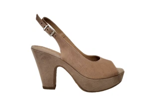SCHUHE SANDALEN DAMEN ELISA COUNT LEDER WILDLEDER BEIGE PLATEAU ABSATZ GR. 36 37 - Bild 1 von 7