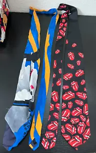 Rolling stones neck ties: Falling Tongues and tour 1972 by promotour and ralph M - Picture 1 of 9