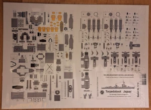 Kartonmodell Torpedoboot Jaguar 1/250 NEU Wilhelmshavener Modellbaubogen - Bild 1 von 1