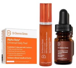 Dr Dennis Gross Set: Vitamin C Moisturizer/Renewal Serum/3x Alpha Beta Peel - Picture 1 of 2