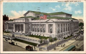 PUBLIC LIBRARY New York City NY c1918 Postcard - Picture 1 of 2