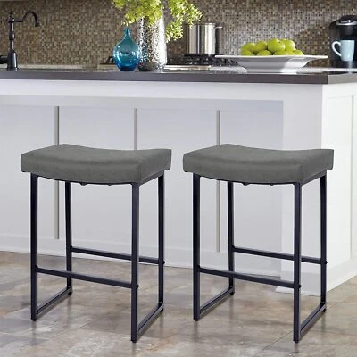 2x Saddle Bar Stool Seating Bar Counter Height Stools Furniture Bar Game 2-Color - Image 1 of 4