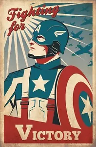 Captain America retro on Canvas Home Decor wall painitng kids Room - Bild 1 von 1