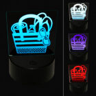 Beach Bag with Sandals Towel and Sunglasses LED Night Light Sign Lamp
