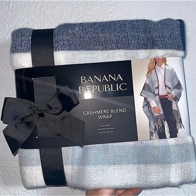 NWT Banana Republic Cashmere Blend Wrap Skyler Plaid. One Size Fits All - Image 1 of 4