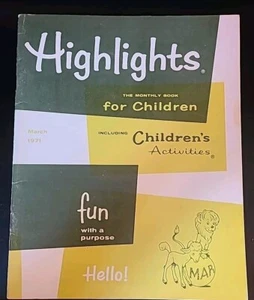 Highlights- The Monthly Book For Children- March 1971- Volume 26 #4 - Picture 1 of 2