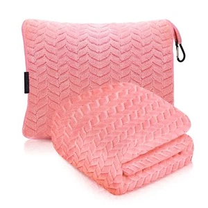 Luxurious Travel Blanket Pillow - Cozy Fleece Airplane Blanket with Soft Bag ... - Picture 1 of 7
