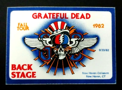 Grateful Dead Backstage Pass Connecticut New Haven CT 23/09/82 23/09/1982 Griffin Foto 1 de 4