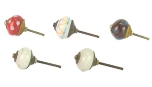 Set of 5 Multi Color Ceramic Knobs Drawer Knob Beautiful Interior Décor. i24-190 - Picture 1 of 8