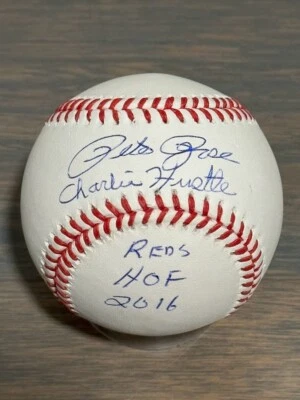PETE ROSE AUTOGRAPH BASEBALL SIGNED Auto CHARLIE HUSTLE & REDS HOF 2016 JSA Cert - Image 1 of 2