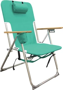 New- Folding Beach Chair, 4 Position Portable Backpack Foldable Cam - Picture 1 of 6