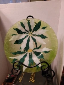 Vtg Sydenstricker 1968 Poinsettia Floral Plate 9.75" Green White SIGNED/NUMBERED - Picture 1 of 7