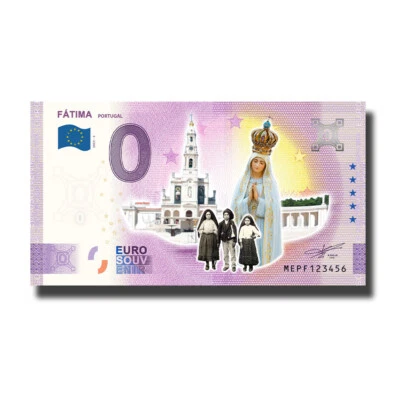 0 Euro Souvenir Banknote Fatima Portugal City MEPF 2023-5 Scheine Billet Colour - Image 1 of 3