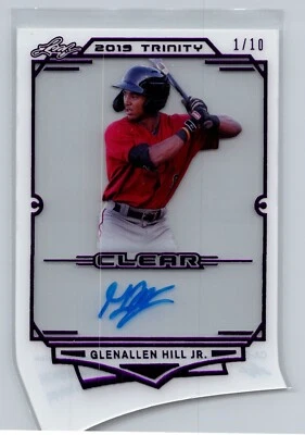 GLENALLEN HILL Jr. 2019 LEAF TRINITY CLEAR AUTOGRAPH #1/10 DIAMONDBACKS - Image 1 of 2