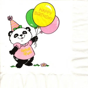 SERVIETTES EN PAPIER PANDA ANNIVERSAIRE USA. PAPER NAPKINS PANDA BIRTHDAY USA - Picture 1 of 1