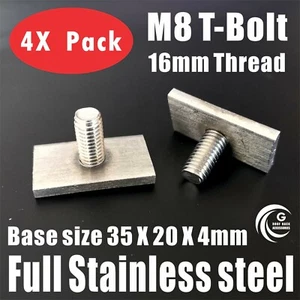 T Bolt 16mm banda de rodadura Rhino Thule Yakima Pro Rola barra portadora toldo accesorios M8 X4 - Imagen 1 de 4