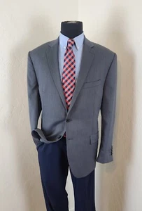 Blazer Ralph Lauren Hombre 46R Gris Sólido 100% Lana Traje Chaqueta Peso Mediano - Imagen 1 de 20