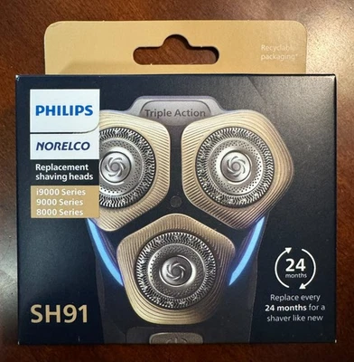 Philips Norelco Genuine SH91/50 Replacement Shaving Heads - New - Image 1 of 2
