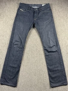 Diesel Herren 31x34 Biker Jeans Straight Button Fly 100% Baumwolle Dark Wash - Bild 1 von 9