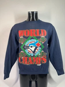 MLB Toronto Blue Jays 1992 World Champs Crewneck Sweater XL Vintage 90s Medium - Picture 1 of 6