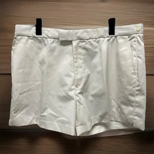 Fred Perry Vintage White Tennis Shorts Male Adjustable Waist Size 40 - Picture 1 of 15