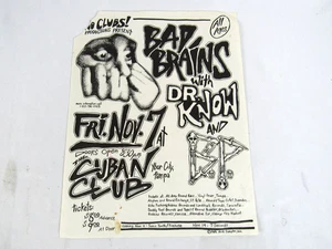 Bad Brains Original Show Flyer 1986 Cuban Club Tampa Hardcore Punk Rock - Imagen 1 de 4
