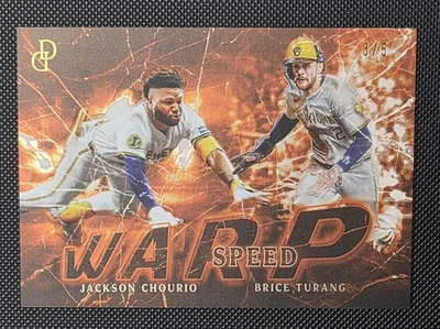 2025 Topps Dynamic Duals Jackson Chourio / Brice Turang Warp Speed Orange /5 - Image 1 of 2