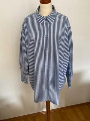 WEEKDAY Bluse Hemd Gr. L/XL Damen 100 % Baumwolle blau wieß gestreift geknöpft  - Bild 1 von 4