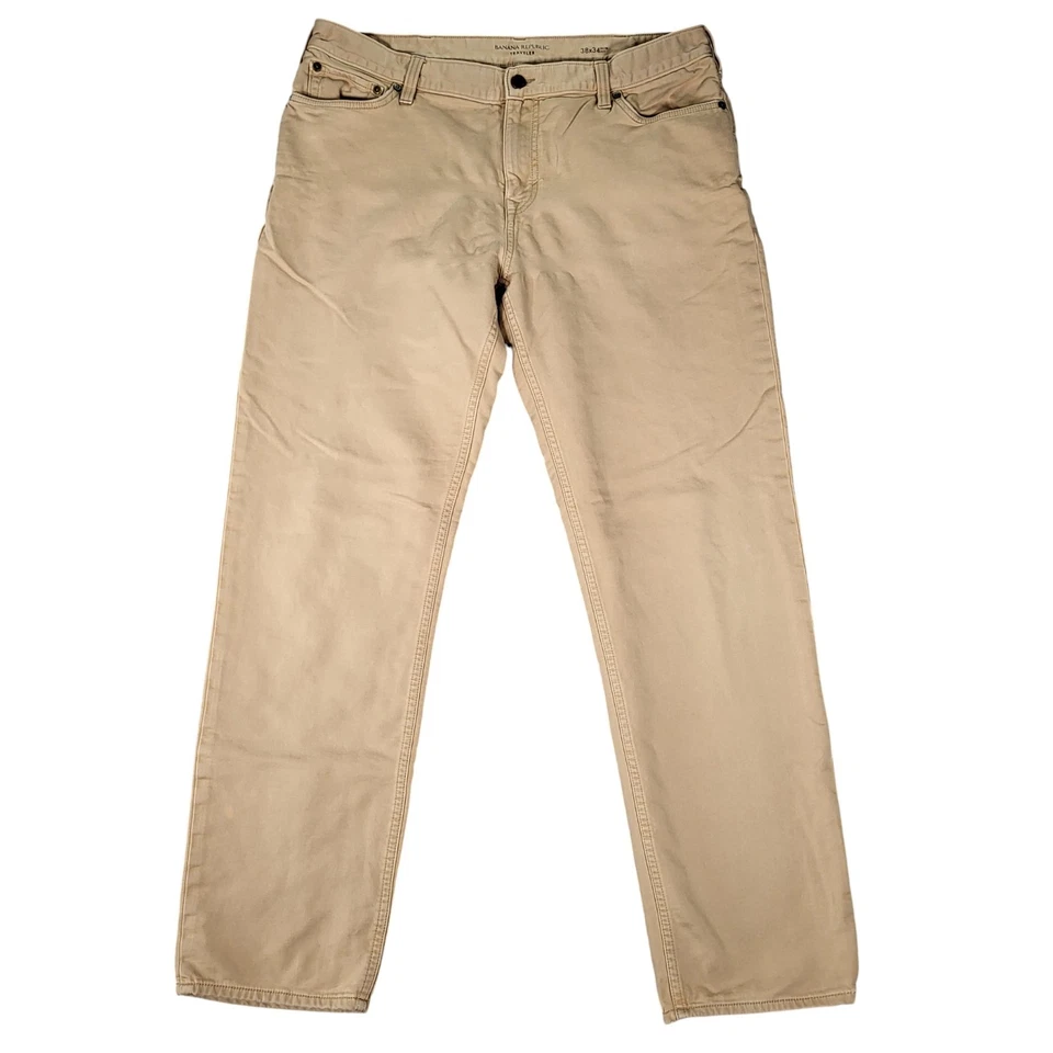 Pantalones Banana Republic para hombre 38x34 (se adapta a 38x32) Traveler calce ajustado caqui elástico Foto 1 de 4